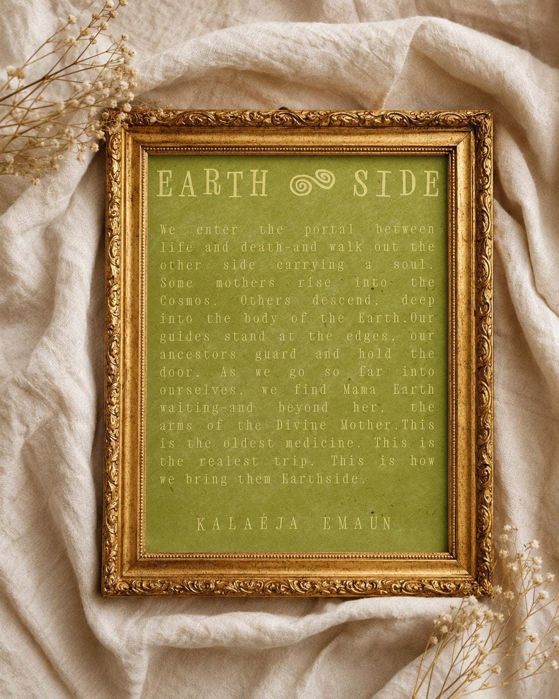 ‘EARTH SIDE’ Poetry Fine Art Print