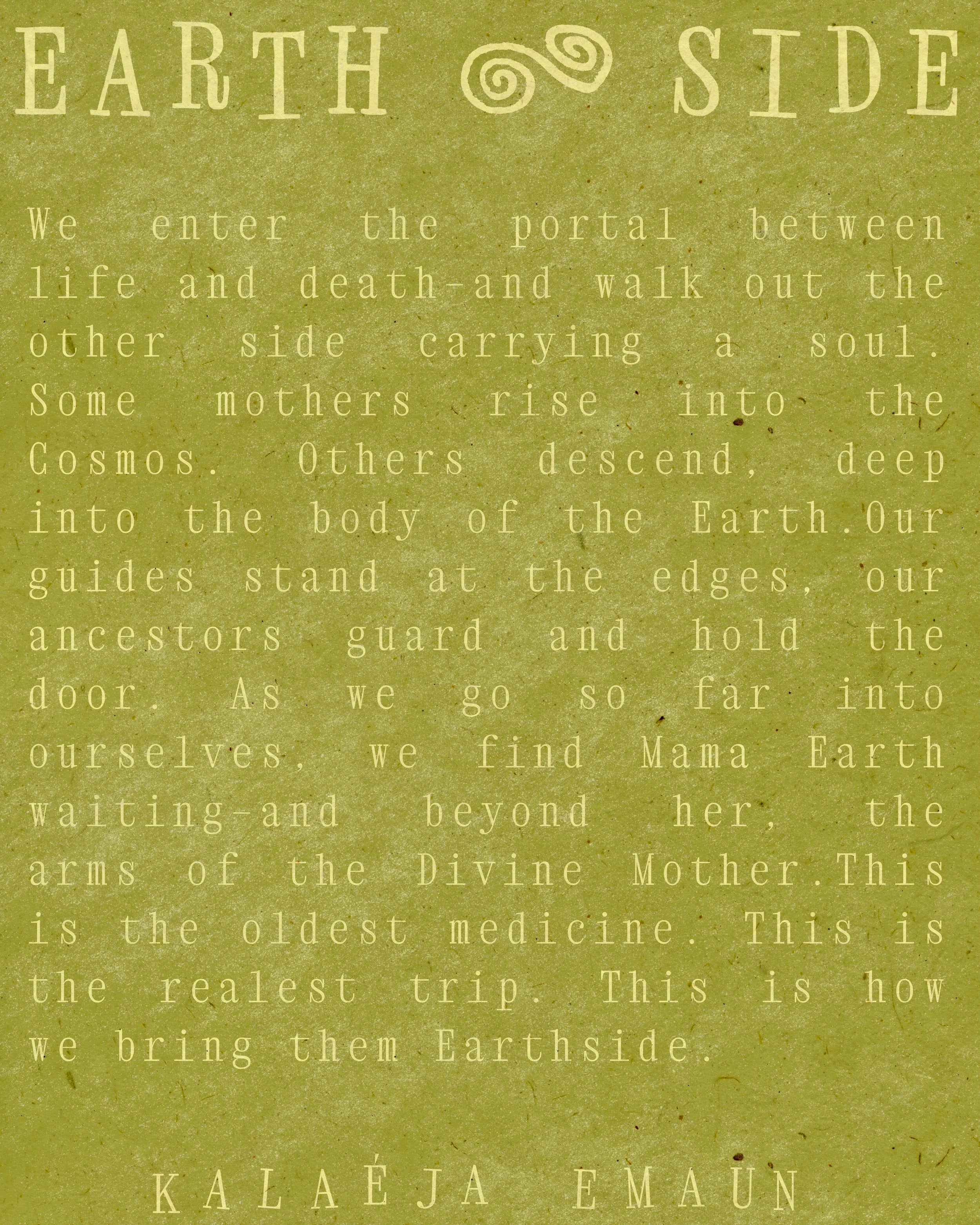 ‘EARTH SIDE’ Poetry Fine Art Print