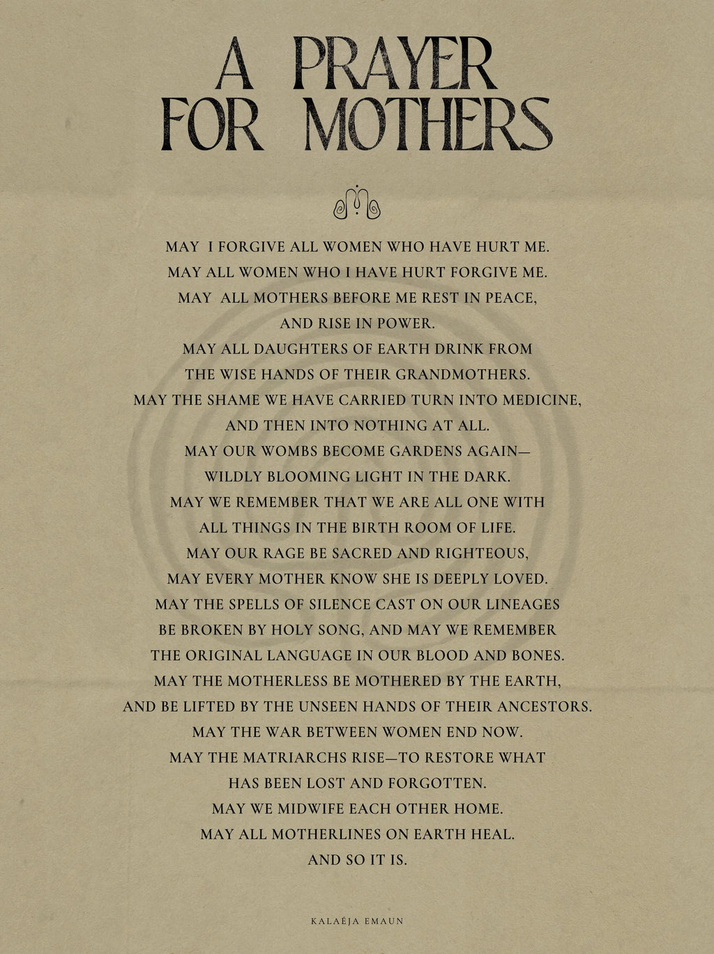 ‘A PRAYER FOR MOTHERS’ FINE ART PRINT
