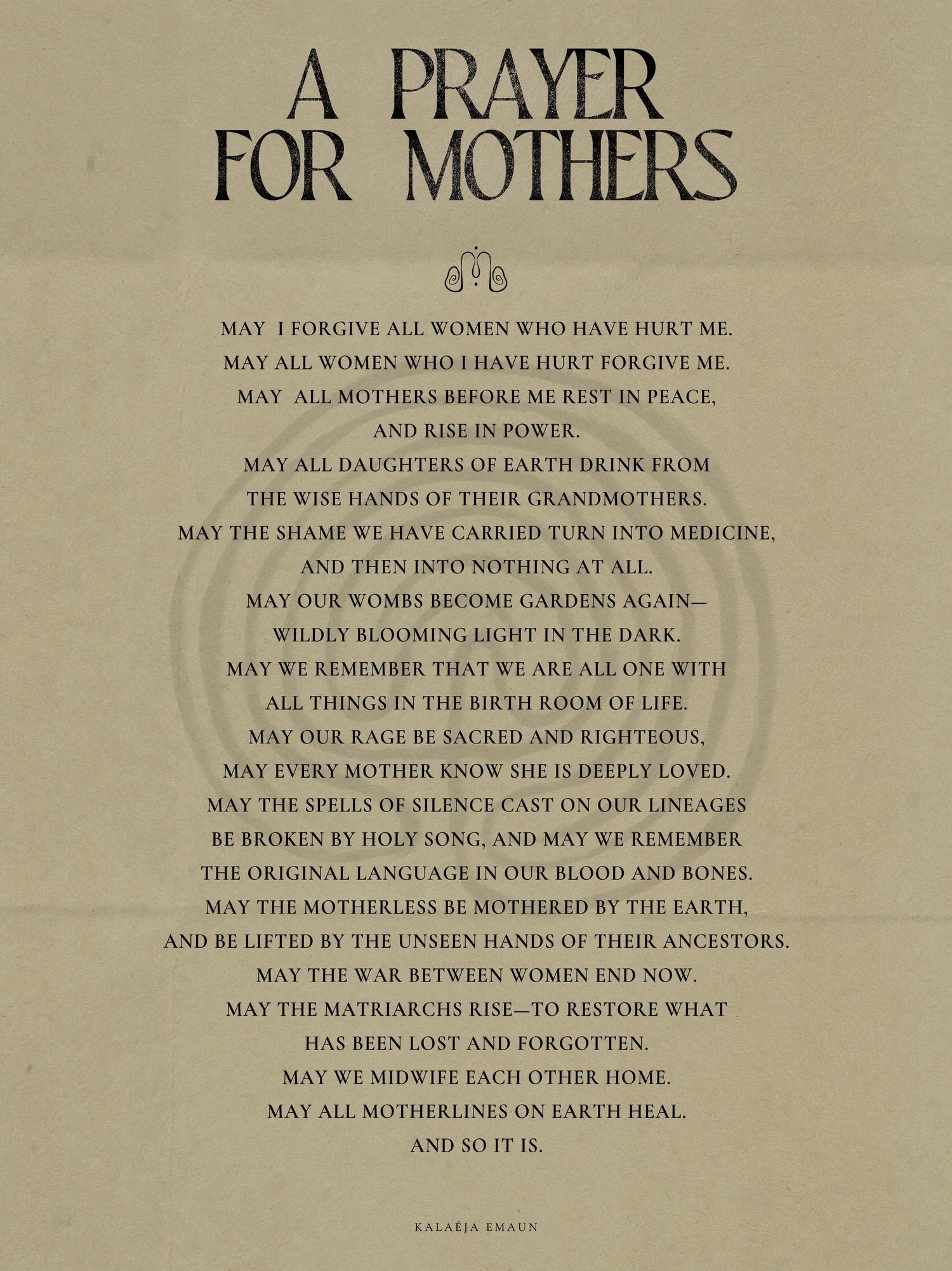 ‘A PRAYER FOR MOTHERS’ FINE ART PRINT